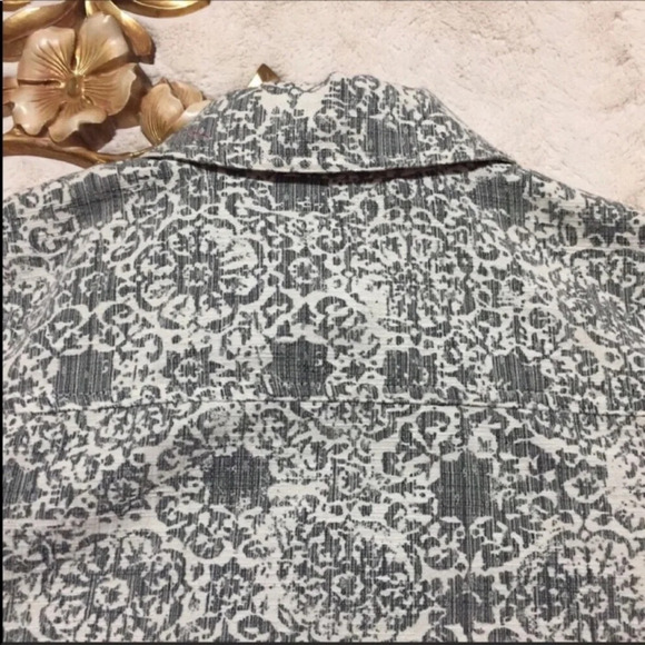Theory Grey Brocade Cropped Button Down Jacket M - Picture 8 of 10